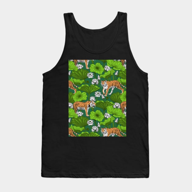 Tigers in the white lotus pond Tank Top by katerinamk